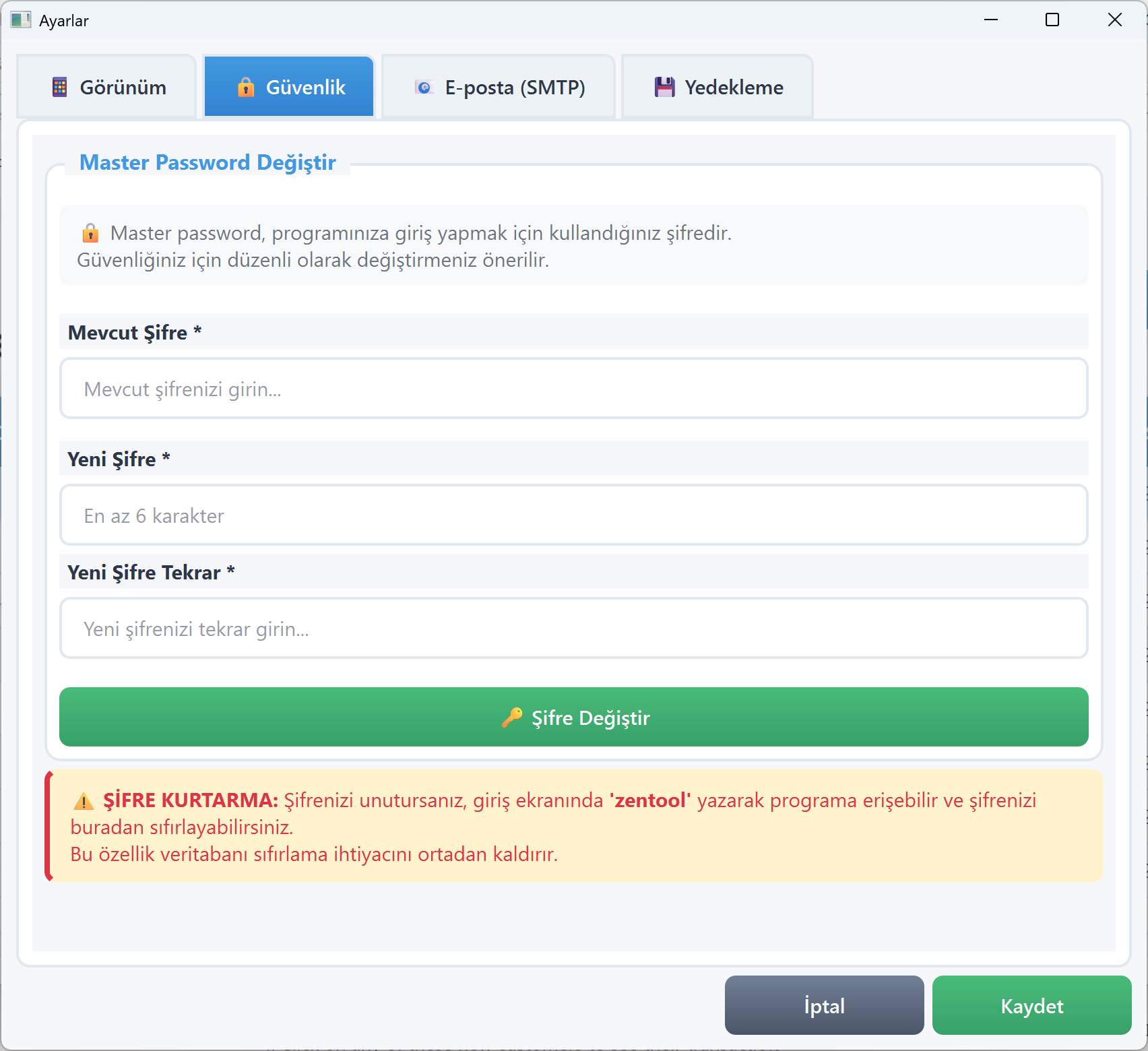 Zentool Veresiye - Kullanıcı Girişi
